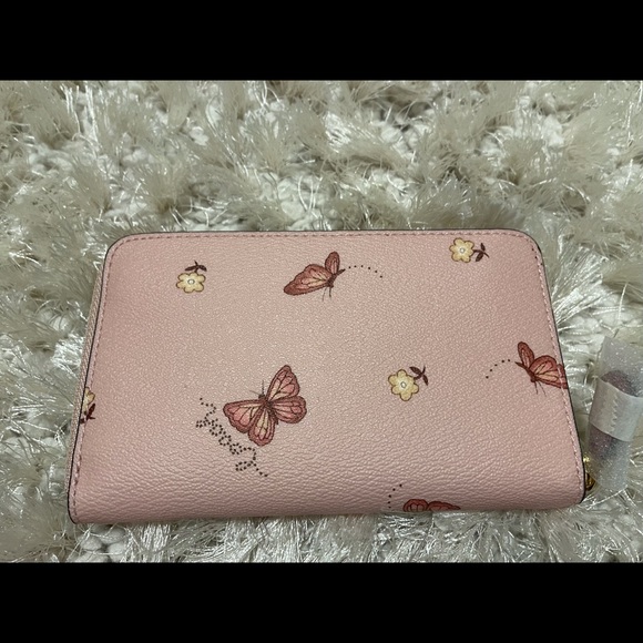 Coach | Bags | Medium Id Zip Wallet With Butterfly Print | Poshmark